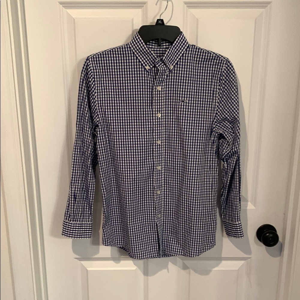 Vineyard Vines Blue Checkered Button Down Shirt